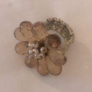 Costume Flower cocktail ring- champagne color